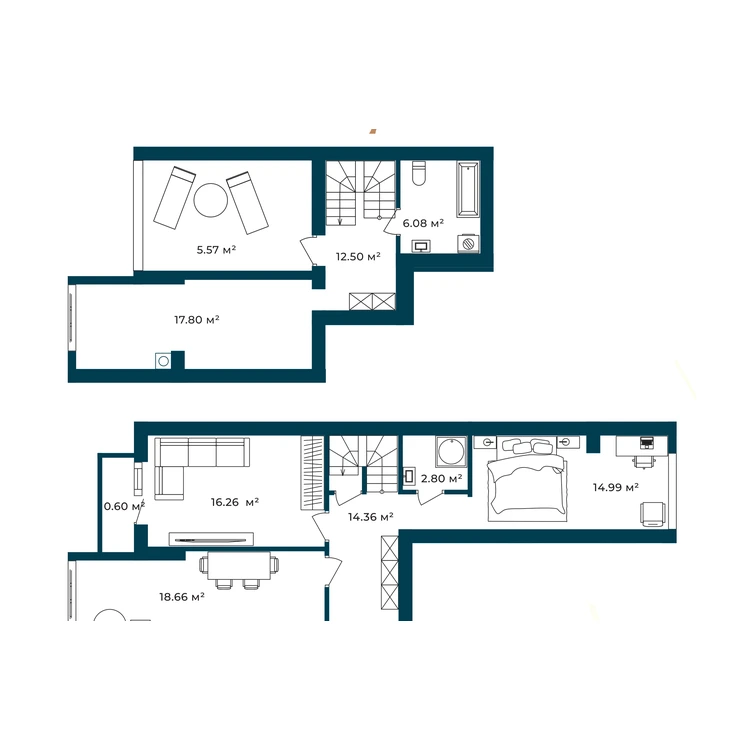 Планування 3-кімнатна квартира 108,09 м²
