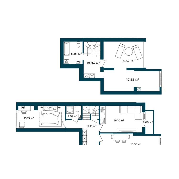 Планування 3-кімнатна квартира 105,66 м²