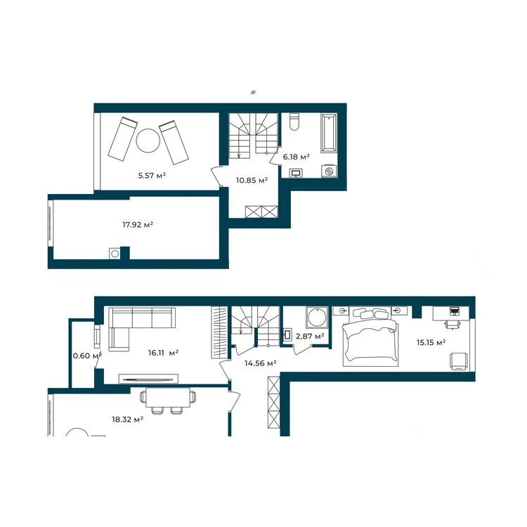 Планування 3-кімнатна квартира 108,13 м²