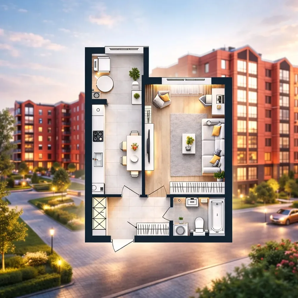 Однокімнатна квартира 43 м² у ЖК «Європейські Липки»